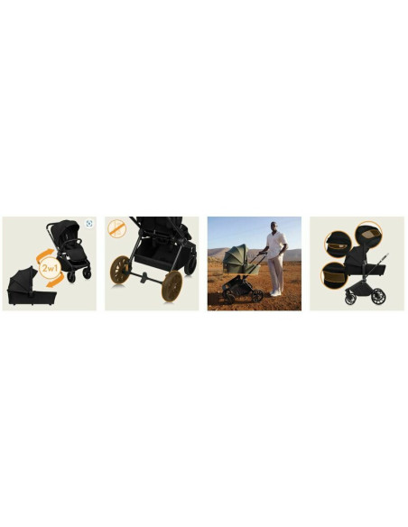 BN-LO-MIKA_PLUS_2IN1_BLACK_ONYX,Carucior 2 in 1, Lionelo, Mika Plus, Cadru din aluminiu, Cu landou intarit si salteluta moale, R