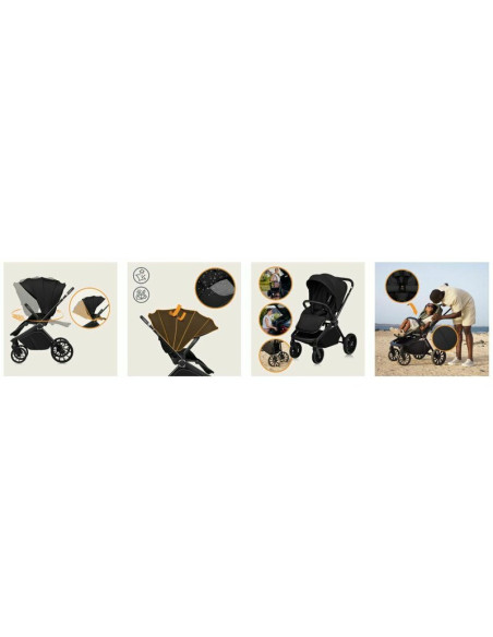 BN-LO-MIKA_PLUS_2IN1_BLACK_ONYX,Carucior 2 in 1, Lionelo, Mika Plus, Cadru din aluminiu, Cu landou intarit si salteluta moale, R