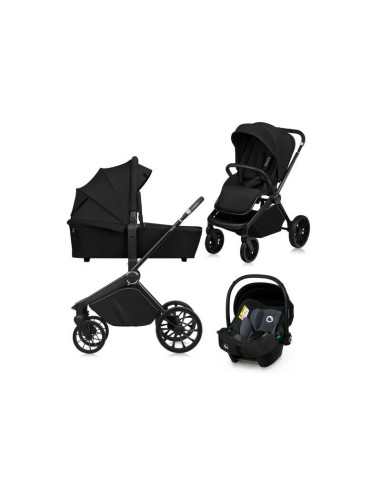 BN-LO-MIKA_PLUS_3IN1_BLACK_ONYX,Carucior 3 in 1, Lionelo, Mika Plus, Cadru din aluminiu, Cu landou intarit si salteluta moale, C