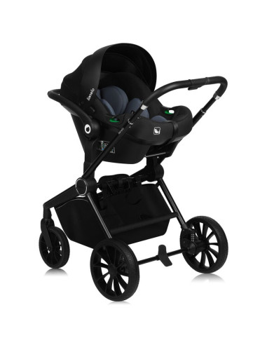 BN-LO-MIKA_PLUS_3IN1_BLACK_ONYX,Carucior 3 in 1, Lionelo, Mika Plus, Cadru din aluminiu, Cu landou intarit si salteluta moale, C