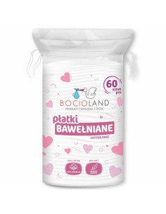 BN-BL158,Set 60 dischete, Bocioland, Hipoalergenice, Absorbtie excelenta, Utilizare universala, Bumbac, 11x9 cm, White