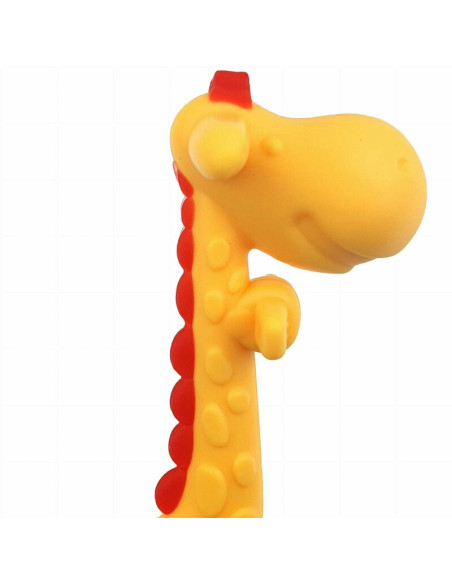 BN-BL804,Jucarie de dentitie, Bocioland, Amelioareaza gingiile dureroase, Design ergonomic, Fara BPA, 0 luni+, Giraffe Yellow/Re