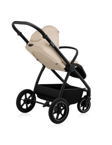 BN-LO-MERIL_3IN1_BEIGE_SAND,Carucior 3 in 1, Lionelo, Meril, Cu landou de dimensiune XL, Reversibil, Cu scoica auto testata ADAC