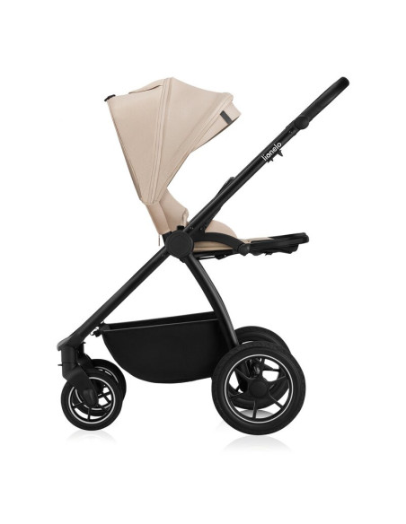 BN-LO-MERIL_3IN1_BEIGE_SAND,Carucior 3 in 1, Lionelo, Meril, Cu landou de dimensiune XL, Reversibil, Cu scoica auto testata ADAC