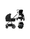 BN-LO-MERIL_3IN1_BLACK_ONYX,Carucior 3 in 1, Lionelo, Meril, Cu landou de dimensiune XL, Reversibil, Cu scoica auto testata ADAC