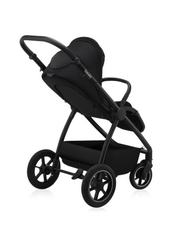 BN-LO-MERIL_3IN1_BLACK_ONYX,Carucior 3 in 1, Lionelo, Meril, Cu landou de dimensiune XL, Reversibil, Cu scoica auto testata ADAC