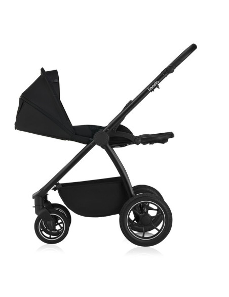 BN-LO-MERIL_3IN1_BLACK_ONYX,Carucior 3 in 1, Lionelo, Meril, Cu landou de dimensiune XL, Reversibil, Cu scoica auto testata ADAC