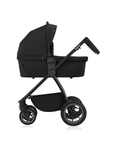 BN-LO-MERIL_3IN1_BLACK_ONYX,Carucior 3 in 1, Lionelo, Meril, Cu landou de dimensiune XL, Reversibil, Cu scoica auto testata ADAC