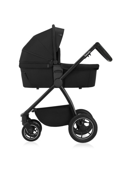 BN-LO-MERIL_3IN1_BLACK_ONYX,Carucior 3 in 1, Lionelo, Meril, Cu landou de dimensiune XL, Reversibil, Cu scoica auto testata ADAC