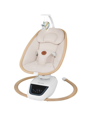 BN-LO-OLIVIA_BEIGE_NATURAL,Balansoar si sezlong, Lionelo, Olivia, 2 in 1, Electric, Cu leganare 3D, 5 moduri de balansare in mai
