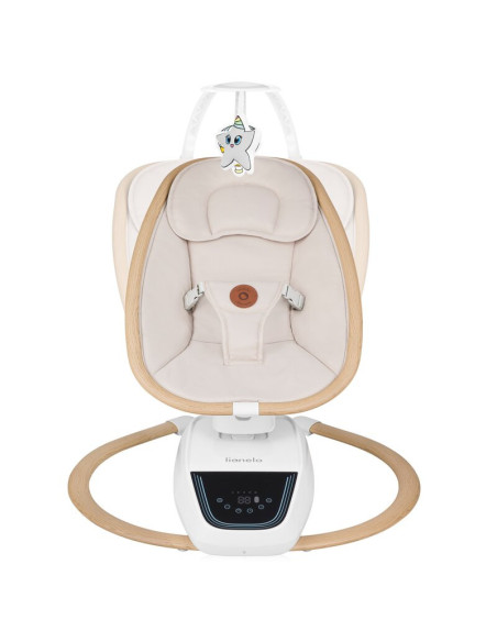 BN-LO-OLIVIA_BEIGE_NATURAL,Balansoar si sezlong, Lionelo, Olivia, 2 in 1, Electric, Cu leganare 3D, 5 moduri de balansare in mai