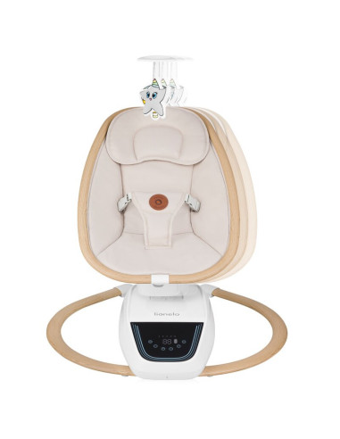 BN-LO-OLIVIA_BEIGE_NATURAL,Balansoar si sezlong, Lionelo, Olivia, 2 in 1, Electric, Cu leganare 3D, 5 moduri de balansare in mai