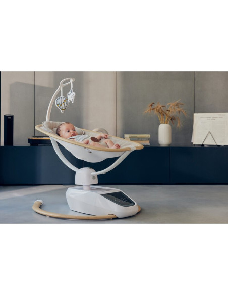 BN-LO-OLIVIA_BEIGE_NATURAL,Balansoar si sezlong, Lionelo, Olivia, 2 in 1, Electric, Cu leganare 3D, 5 moduri de balansare in mai