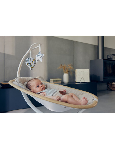 BN-LO-OLIVIA_BEIGE_NATURAL,Balansoar si sezlong, Lionelo, Olivia, 2 in 1, Electric, Cu leganare 3D, 5 moduri de balansare in mai