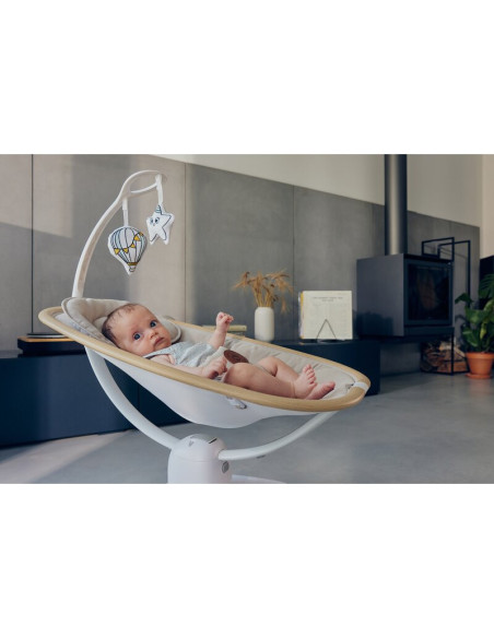 BN-LO-OLIVIA_BEIGE_NATURAL,Balansoar si sezlong, Lionelo, Olivia, 2 in 1, Electric, Cu leganare 3D, 5 moduri de balansare in mai
