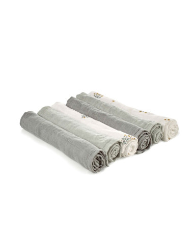 BN-8420421089187,Set 6 scutece, Jane, Din muselina de bambus, Hipoalergenice, 35 x 35 cm, Botanic