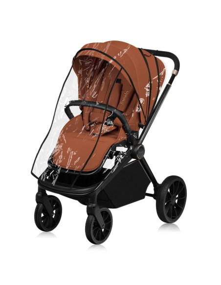 BN-LO-MIKA_PLUS_BROWN_RUST,Carucior sport, Lionelo, Mika Plus, Cadru din aluminiu, Copertina XXL, Spatar reglabil in 3 pozitii, 