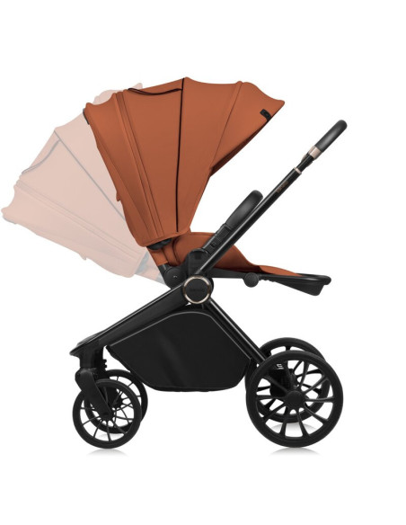 BN-LO-MIKA_PLUS_BROWN_RUST,Carucior sport, Lionelo, Mika Plus, Cadru din aluminiu, Copertina XXL, Spatar reglabil in 3 pozitii, 