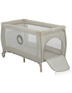 BN-LO-STEFI_PLUS_BEIGE_CAPPUCCINO,Patut pliant, Lionelo, Stefi Plus, Cu doua nivele, Cu intrare laterala cu fermoar, 2 roti, 120