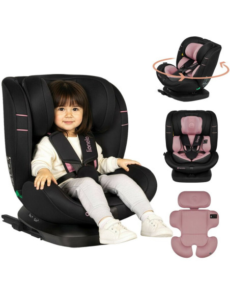 BN-LO-BASTIAAN_I-SIZE_PINK_ROSE,Scaun auto, Lionelo, Bastiaan i-Size, 4 in 1, Protectie laterala, Cu spatar inclinabil in 4 pozi