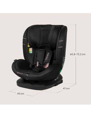 BN-LO-BASTIAAN_I-SIZE_PINK_ROSE,Scaun auto, Lionelo, Bastiaan i-Size, 4 in 1, Protectie laterala, Cu spatar inclinabil in 4 pozi