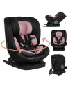 BN-LO-BASTIAAN_I-SIZE_PINK_ROSE,Scaun auto, Lionelo, Bastiaan i-Size, 4 in 1, Protectie laterala, Cu spatar inclinabil in 4 pozi