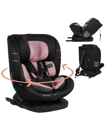 BN-LO-BASTIAAN_I-SIZE_PINK_ROSE,Scaun auto, Lionelo, Bastiaan i-Size, 4 in 1, Protectie laterala, Cu spatar inclinabil in 4 pozi