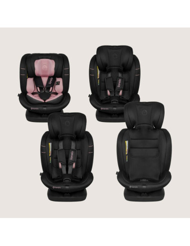 BN-LO-BASTIAAN_I-SIZE_PINK_ROSE,Scaun auto, Lionelo, Bastiaan i-Size, 4 in 1, Protectie laterala, Cu spatar inclinabil in 4 pozi