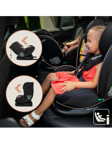 BN-LO-BASTIAAN_I-SIZE_PINK_ROSE,Scaun auto, Lionelo, Bastiaan i-Size, 4 in 1, Protectie laterala, Cu spatar inclinabil in 4 pozi
