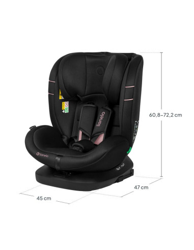 BN-LO-BASTIAAN_I-SIZE_PINK_ROSE,Scaun auto, Lionelo, Bastiaan i-Size, 4 in 1, Protectie laterala, Cu spatar inclinabil in 4 pozi