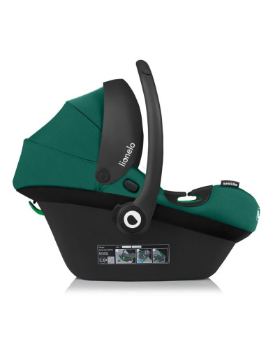 BN-LO-ASTRID_I-SIZE_GREEN+BASE_BLACK,Scoica auto, Lionelo, i-Size Astrid, Include baza Isofix, 0-13 Kg, 40-87 cm, Cu maner si ca