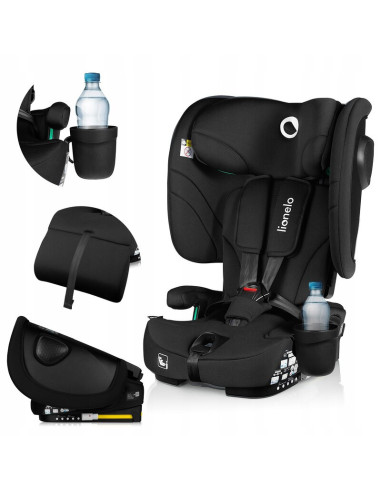 BN-LO-NELLY_I-SIZE_BLACK_CARBON,Scaun auto pliabil, Lionelo, Nelly, i-Size, 76- 150 cm, Tetiera reglabila in 15 pozitii, Spatar 