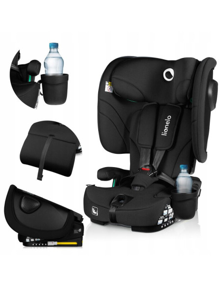 BN-LO-NELLY_I-SIZE_BLACK_CARBON,Scaun auto pliabil, Lionelo, Nelly, i-Size, 76- 150 cm, Tetiera reglabila in 15 pozitii, Spatar 