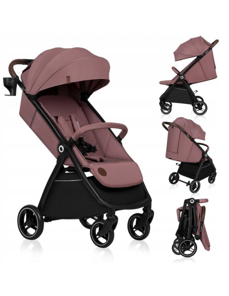 BN-LO-INGRID_PINK_MAUVE,Carucior sport, Lionelo, Ingrid, Capotina impermeabila cu filtru UPF50+, Pana la 22 Kg, Spatar reglabil 
