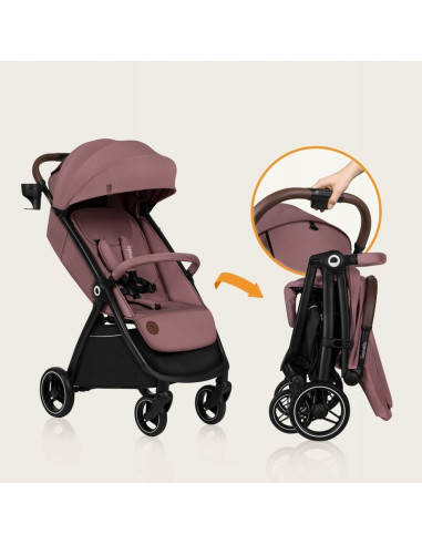 BN-LO-INGRID_PINK_MAUVE,Carucior sport, Lionelo, Ingrid, Capotina impermeabila cu filtru UPF50+, Pana la 22 Kg, Spatar reglabil 