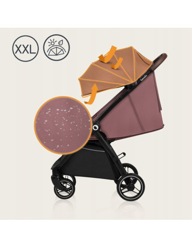 BN-LO-INGRID_PINK_MAUVE,Carucior sport, Lionelo, Ingrid, Capotina impermeabila cu filtru UPF50+, Pana la 22 Kg, Spatar reglabil 