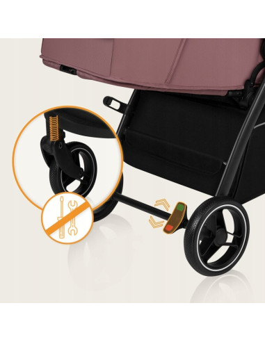 BN-LO-INGRID_PINK_MAUVE,Carucior sport, Lionelo, Ingrid, Capotina impermeabila cu filtru UPF50+, Pana la 22 Kg, Spatar reglabil 