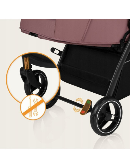 BN-LO-INGRID_PINK_MAUVE,Carucior sport, Lionelo, Ingrid, Capotina impermeabila cu filtru UPF50+, Pana la 22 Kg, Spatar reglabil 