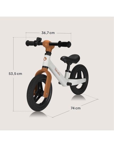 BN-LO-TONI_BEIGE_SAND,Bicicleta fara pedale, Lionelo, Toni, Cu ghidon si sa reglabile, Ultra usoara, 2.8 Kg, 18 luni+, Sustine 3