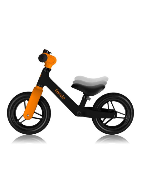 BN-LO-TONI_BLACK_ORANGE,Bicicleta fara pedale, Lionelo, Toni, Cu ghidon si sa reglabile, Ultra usoara, 2.8 Kg, 18 luni+, Sustine