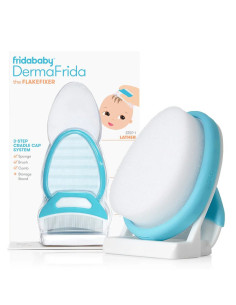 BN-FRI14,Set ingrijire scalp, Fridababy, DermaFrida, 3 in 1, Pentru dermatita seboreica la bebelusi, Include perie, burete si pi