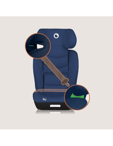 BN-LO-NEAL_I-SIZE_BLUE_NAVY,Scaun auto i-Size, Lionelo, Neal, Spatar reglabil in 4 pozitii, Tetiera in 10 pozitii, Suport sticla