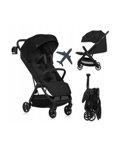 BN-LO-JULIE_ AIR_BLACK_ONYX,Carucior sport, Lionelo, Julie Air, Greutate redusa - 7.5 kg, Sustine 22 kg, 6 luni+, Capotina imper