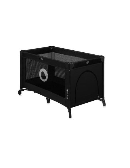 BN-LO-STEFI_BLACK_CARBON,Patut pliant, Lionelo, Stefi, Cu un nivel, Cu intrare laterala cu fermoar, 2 roti, 120x60 cm, Conform c
