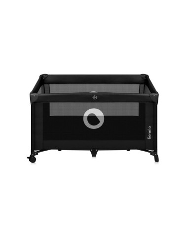 BN-LO-STEFI_BLACK_CARBON,Patut pliant, Lionelo, Stefi, Cu un nivel, Cu intrare laterala cu fermoar, 2 roti, 120x60 cm, Conform c