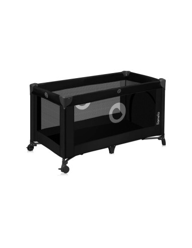 BN-LO-STEFI_BLACK_CARBON,Patut pliant, Lionelo, Stefi, Cu un nivel, Cu intrare laterala cu fermoar, 2 roti, 120x60 cm, Conform c