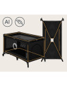 BN-LO-STEFI_BLACK_CARBON,Patut pliant, Lionelo, Stefi, Cu un nivel, Cu intrare laterala cu fermoar, 2 roti, 120x60 cm, Conform c