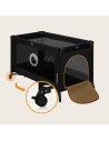 BN-LO-STEFI_BLACK_CARBON,Patut pliant, Lionelo, Stefi, Cu un nivel, Cu intrare laterala cu fermoar, 2 roti, 120x60 cm, Conform c