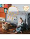 BN-LO-STEFI_BLACK_CARBON,Patut pliant, Lionelo, Stefi, Cu un nivel, Cu intrare laterala cu fermoar, 2 roti, 120x60 cm, Conform c