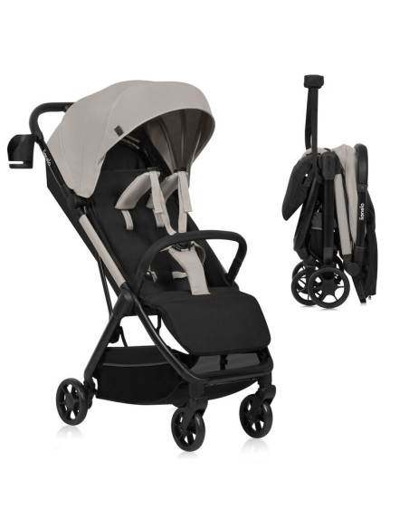 BN-LO-JULIE_AIR_BEIGE_SAND,Carucior sport, Lionelo, Julie Air, Greutate redusa - 7.5 kg, Sustine 22 kg, 6 luni+, Capotina imperm